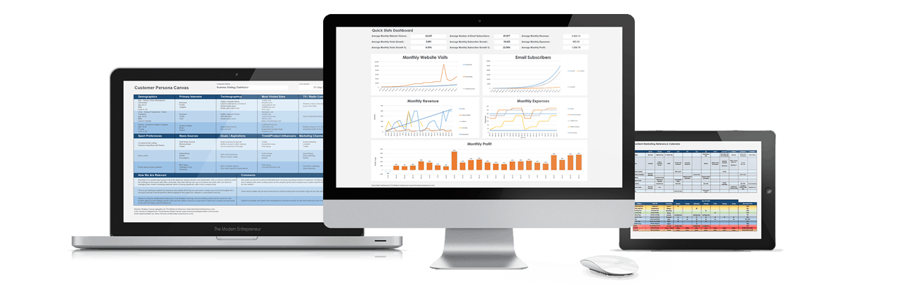 Business Strategy Dashboard for The Modern Entrepreneur